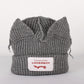Double-layer thickened pig ear wool hat autumn and winter warm solid color knitted hat