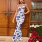 Long Sleeveless Belted Backless Fitted Bodycon Casual Sexy Dress