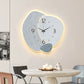 Cream Color Creative Living Room Wall Clock, Fashionable and Elegant Home Decor, No Drilling Required, Hanging Wall Clock
