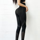 High Waist Slimming Peach Bottom Hollow Out Women's Yoga Pants Set