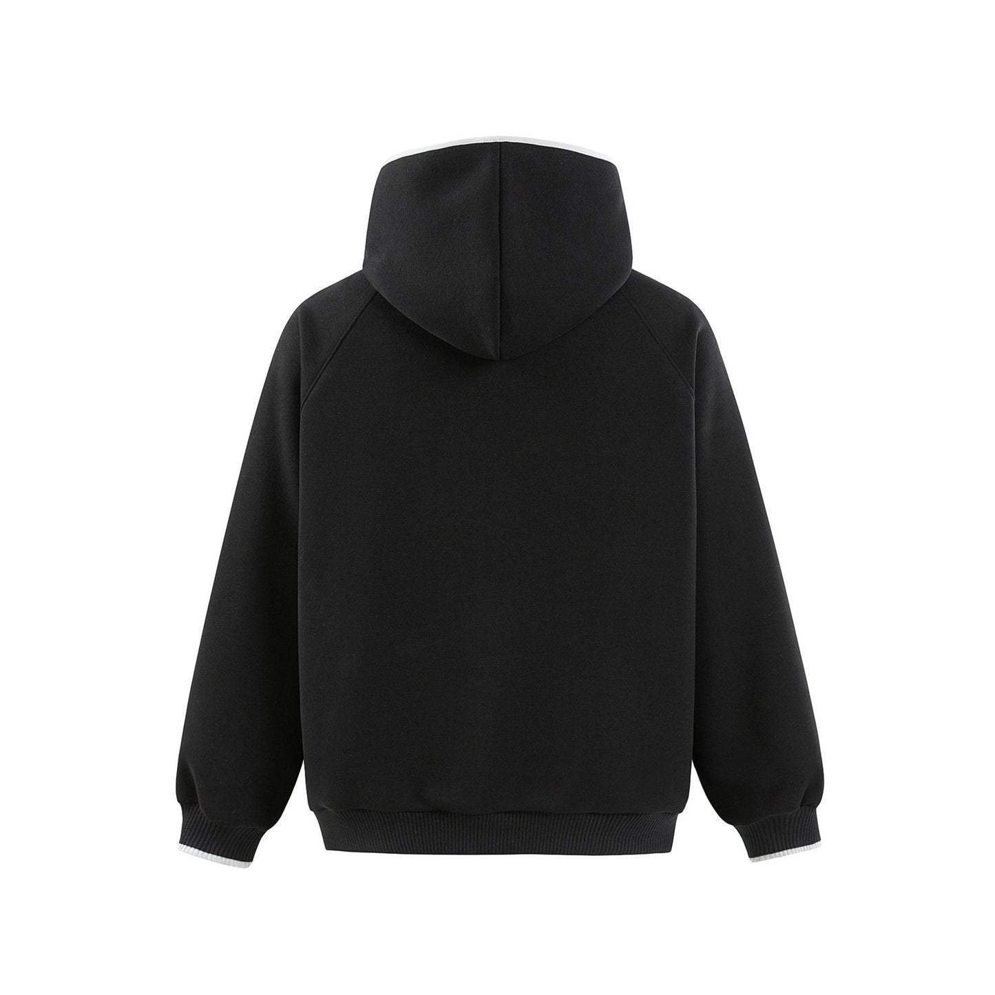 Embroidery Half-Zip Hooded Sweatshirt Men's Casual Loose Sport Hoodie