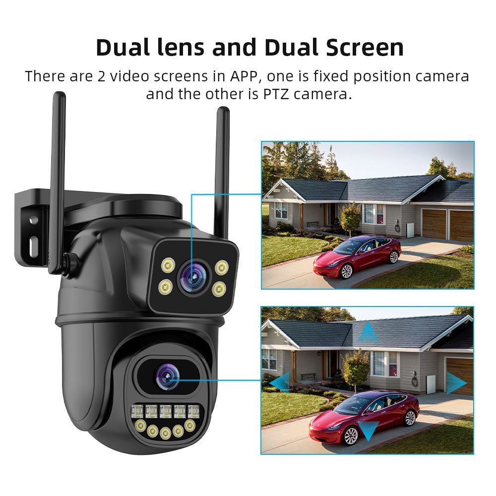 Dual screen wireless 360 degree mobile remote outdoor WiFi camera monitoring