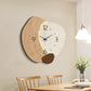Cream Color Creative Living Room Wall Clock, Fashionable and Elegant Home Decor, No Drilling Required, Hanging Wall Clock