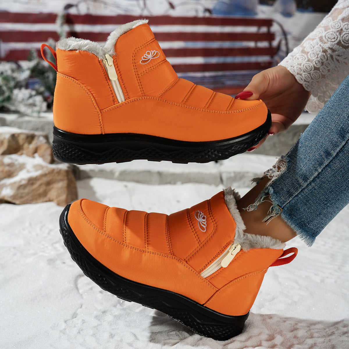 Thick and Warm Cotton Boots with Velvet for Children