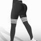 Tight fit high waisted sports and fitness pants women's yoga pants seamless striped peach yoga pants hip lifting pants yoga clothes