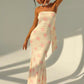 Elegant Fitted Strapless Ribbon-Trimmed Sheath Dress for Women Party Evening Gown