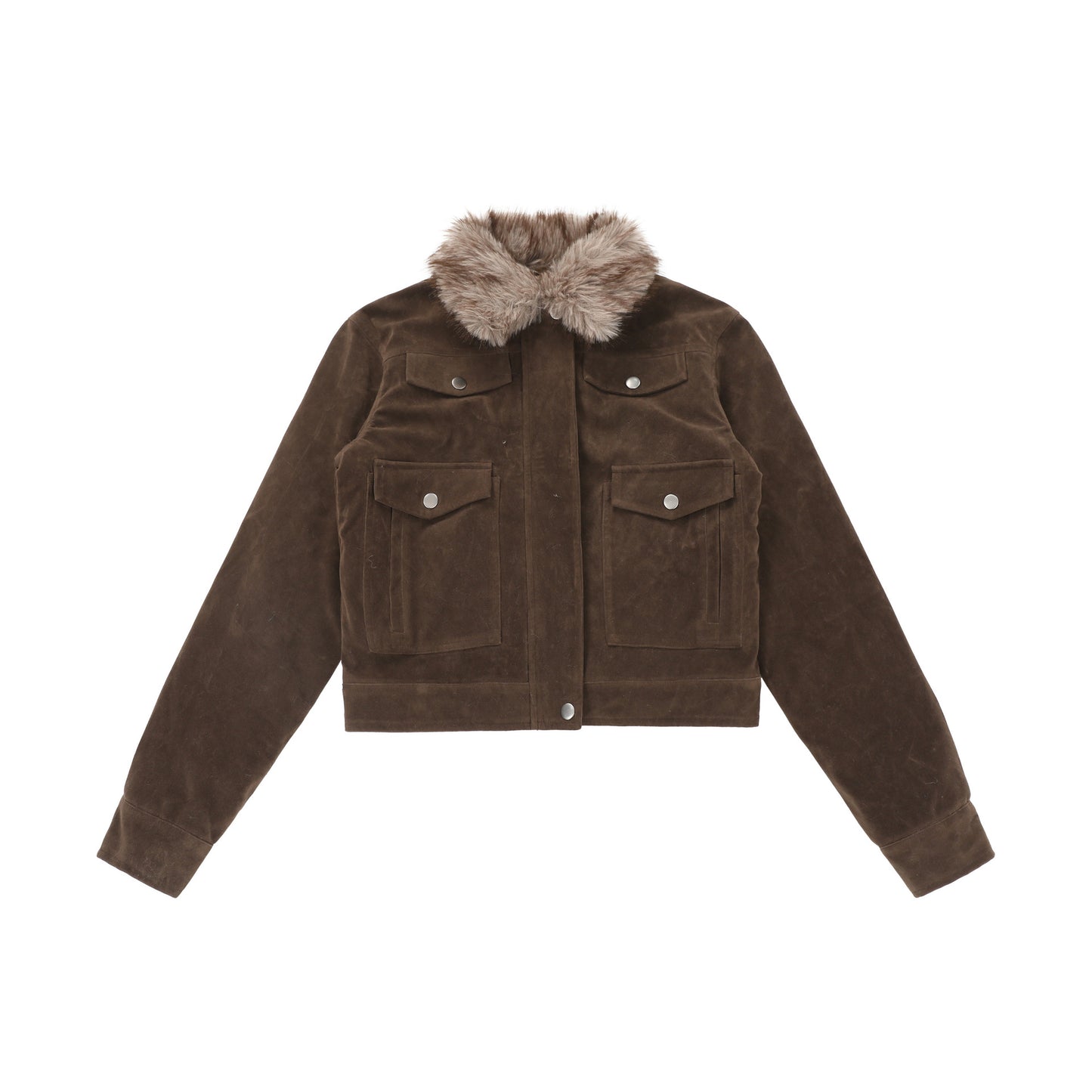 Melad Plush Collar Cotton Jacket for Women