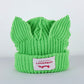 Double-layer thickened pig ear wool hat autumn and winter warm solid color knitted hat