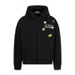 Butterfly letter embroidered hooded sweatshirt