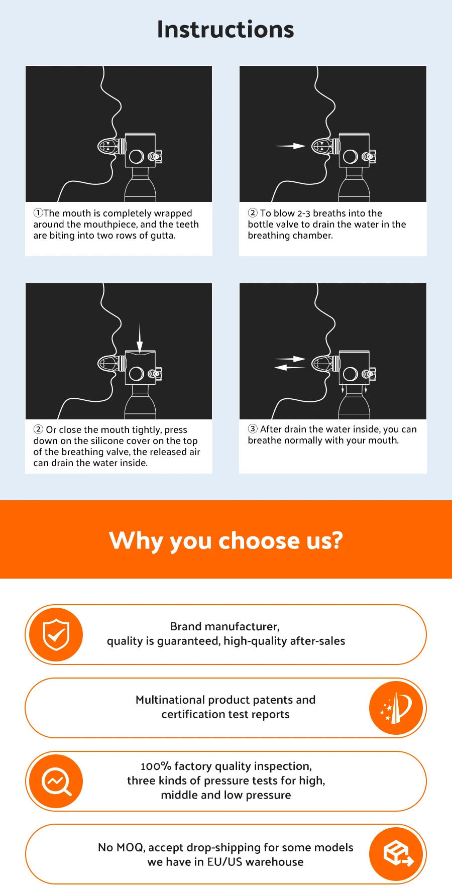 TUDIVING-0.5L Scuba Diving Tank Set,Mini Oxygen Cylinder with Full Face Snorkel Mask,Portable Travel Diving Kit for Scuba Diving