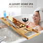 1Pc Bathtub Caddy Tray Crafted Bamboo Bath Tray Table Extendable Reading Rack Tablet Phone Holder Wine Glass Holder Shelf Desk Bathroom Spa