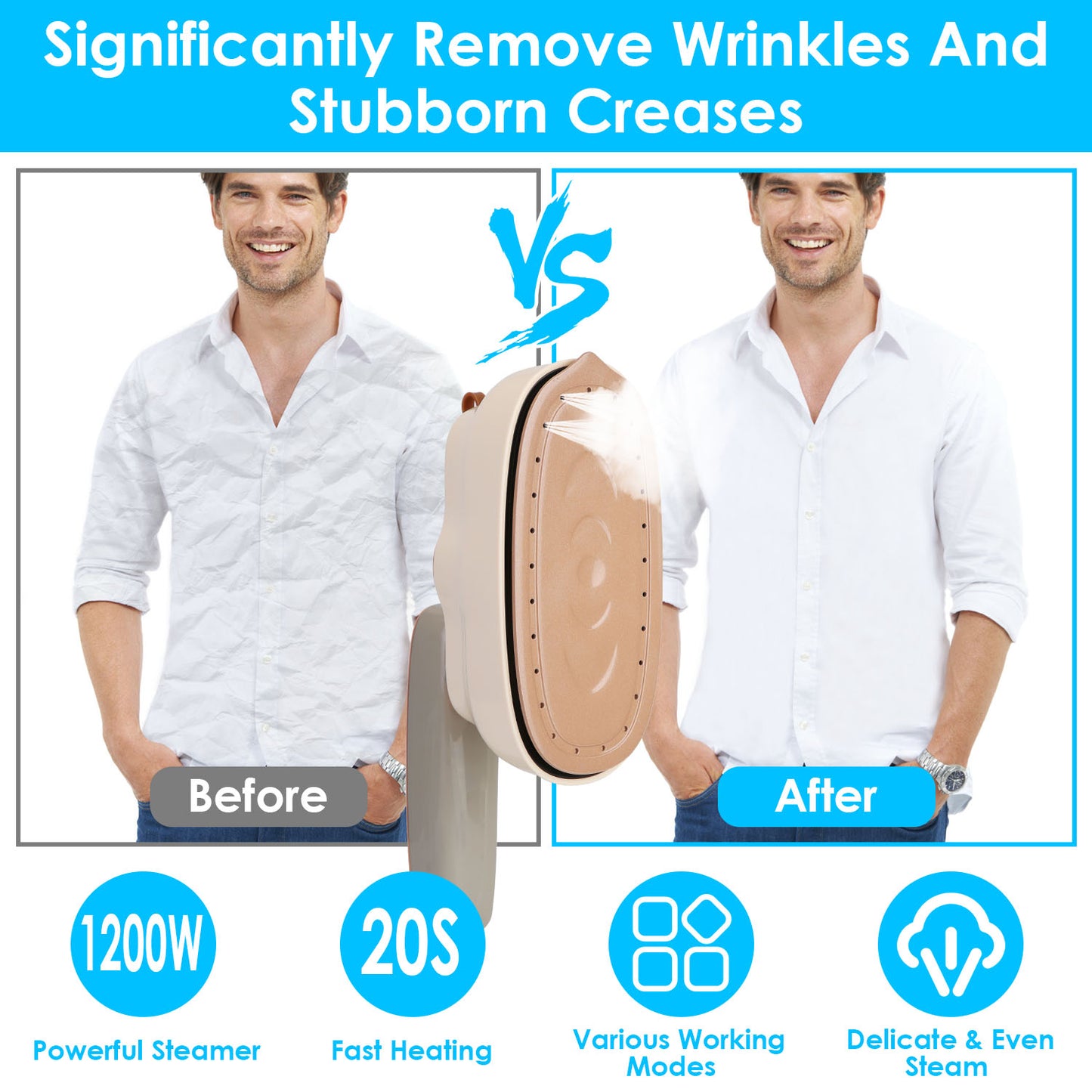 Foldable Handheld Clothes Iron Steamer