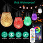 52.5FT Colorful Outdoor String Lights Smart RGB LED