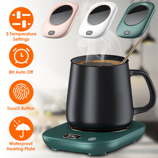 3 Color Options -- 1Pc Electric Coffee Mug Warmer For Desk Auto Shut Off USB Tea Milk Beverage Cup Heater Heating Plate For Office Home 3 Temperature Setting