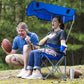 1Pc Foldable Camping Chair With Canopy Cup Holder 330LBS Max Load Folded As A Carry Bag Fedex Shipping