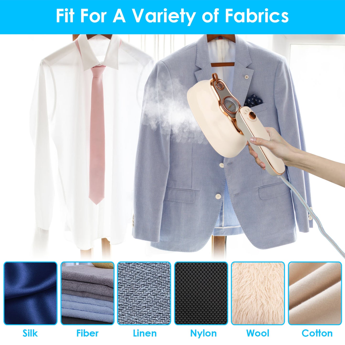 Foldable Handheld Clothes Iron Steamer