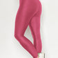 Navy Blue Crossed Dip Waist Sleek Leather Leggings