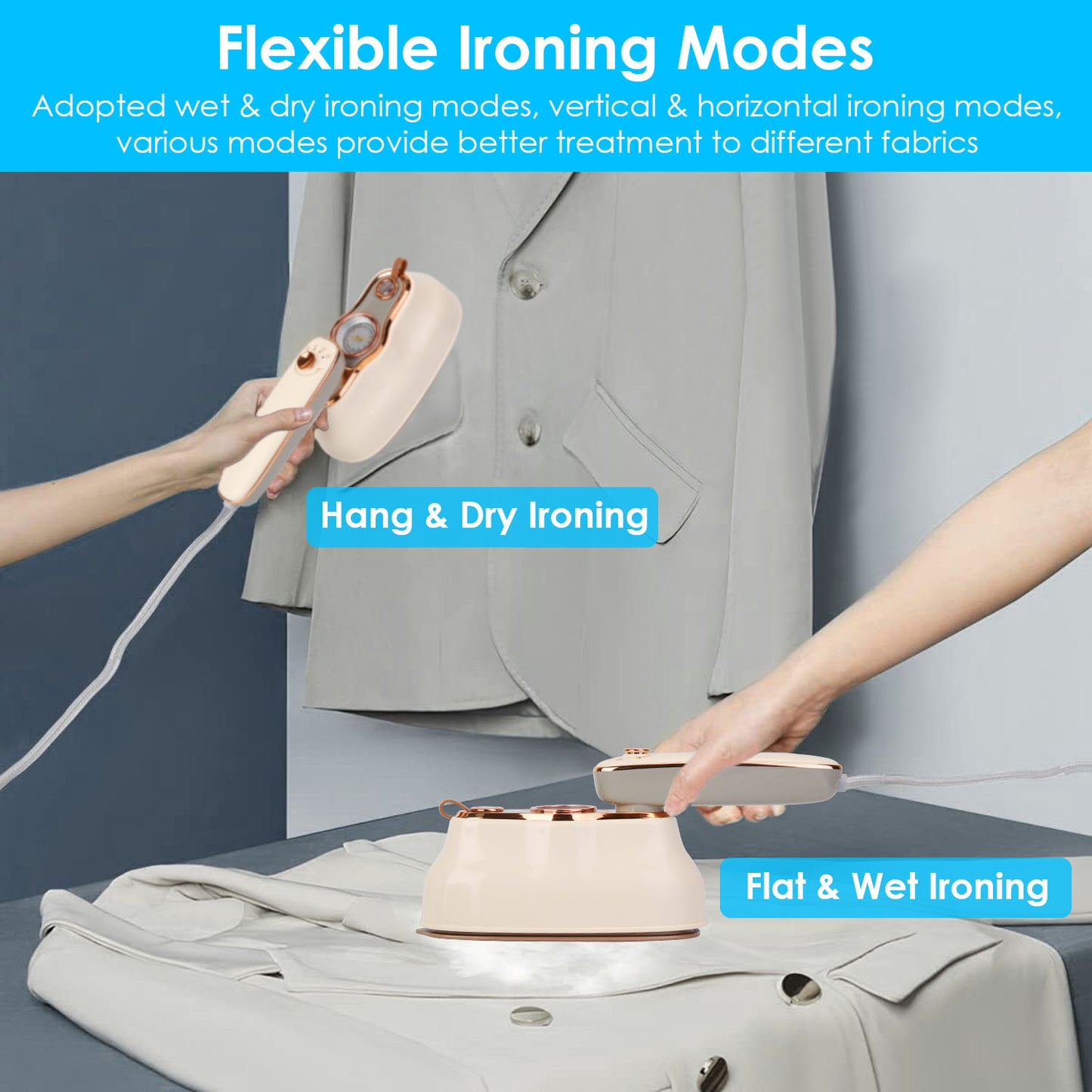 Foldable Handheld Clothes Iron Steamer