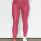 Navy Blue Crossed Dip Waist Sleek Leather Leggings